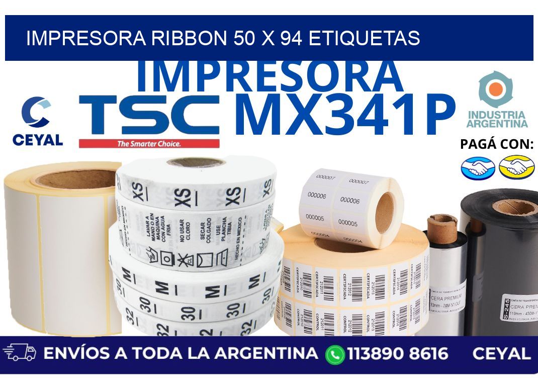 impresora ribbon 50 x 94 etiquetas