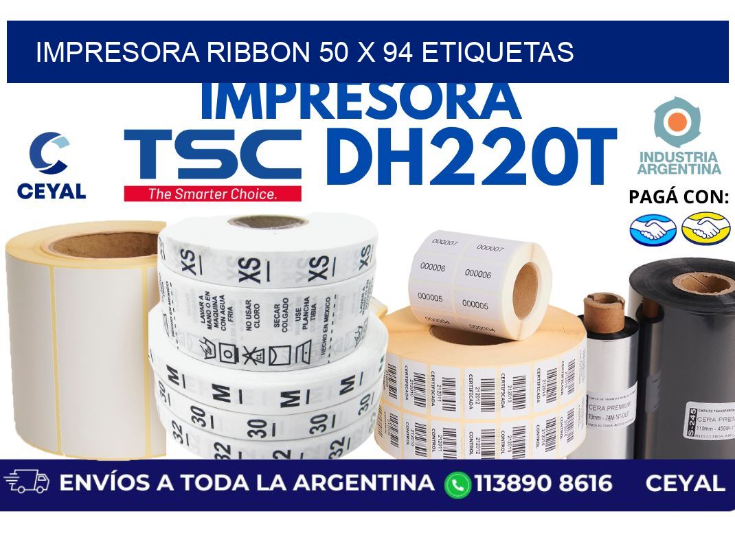 impresora ribbon 50 x 94 etiquetas