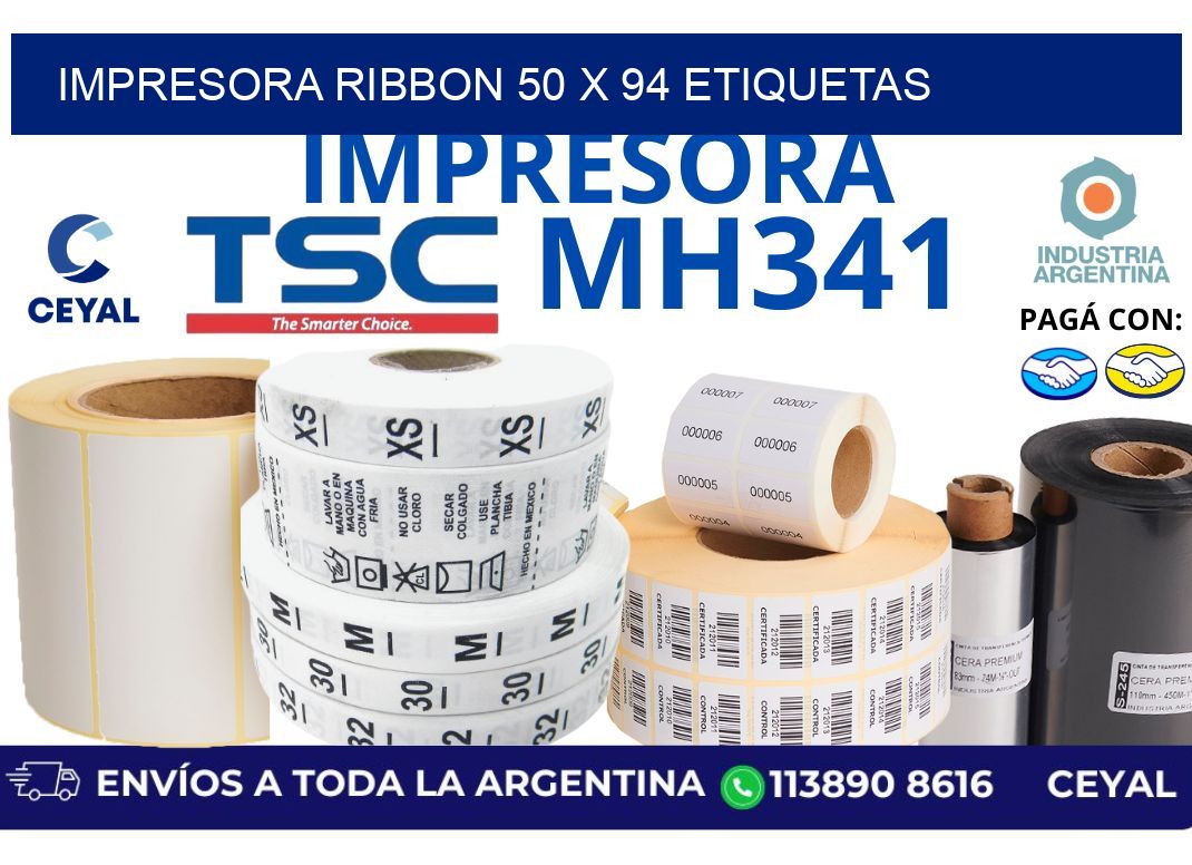 impresora ribbon 50 x 94 etiquetas