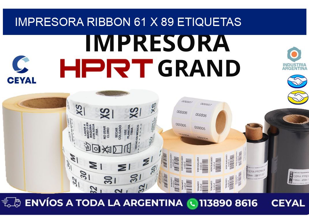 impresora ribbon 61 x 89 etiquetas