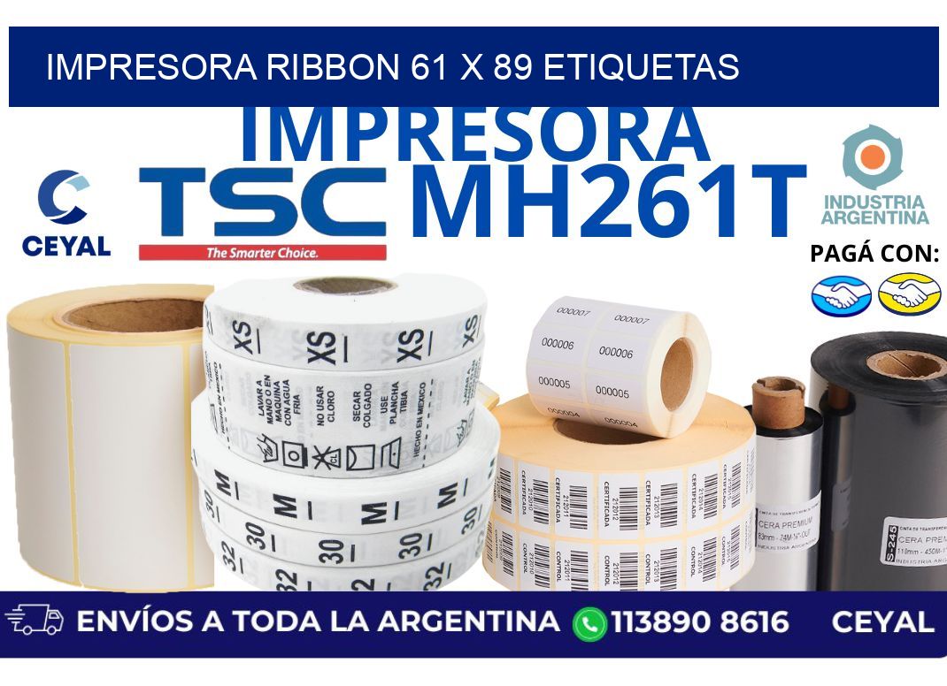 impresora ribbon 61 x 89 etiquetas