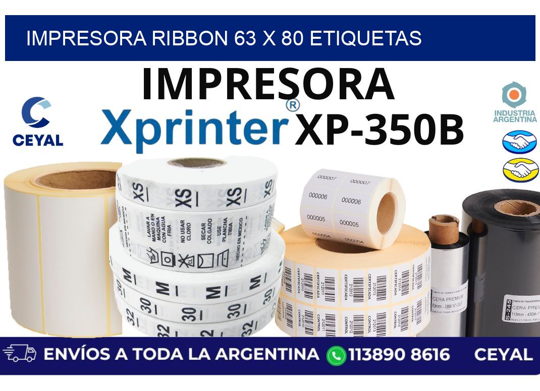 impresora ribbon 63 x 80 etiquetas
