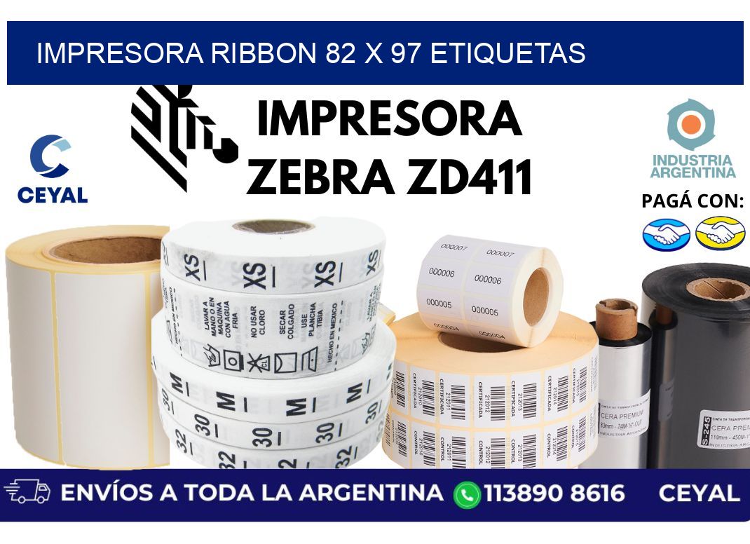 impresora ribbon 82 x 97 etiquetas