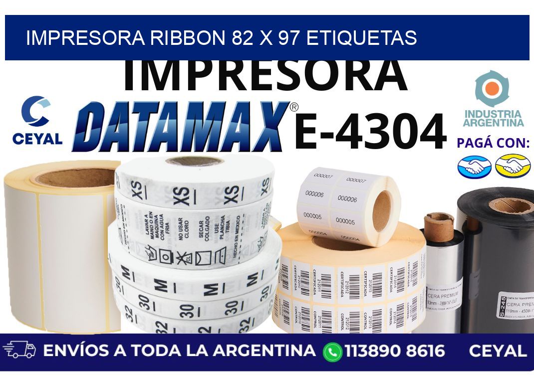 impresora ribbon 82 x 97 etiquetas
