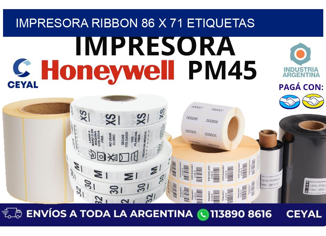 impresora ribbon 86 x 71 etiquetas