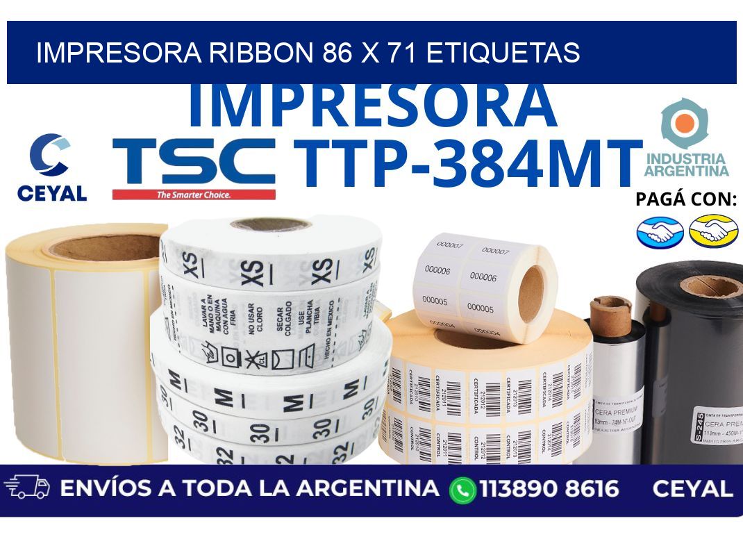 impresora ribbon 86 x 71 etiquetas