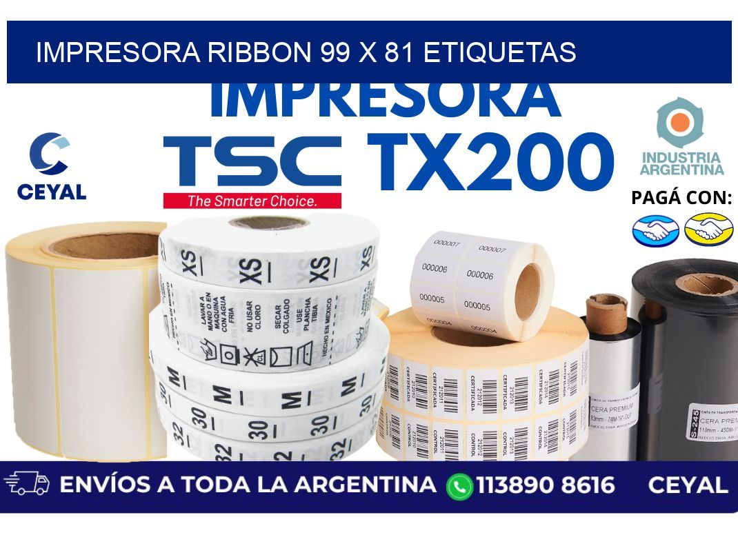 impresora ribbon 99 x 81 etiquetas