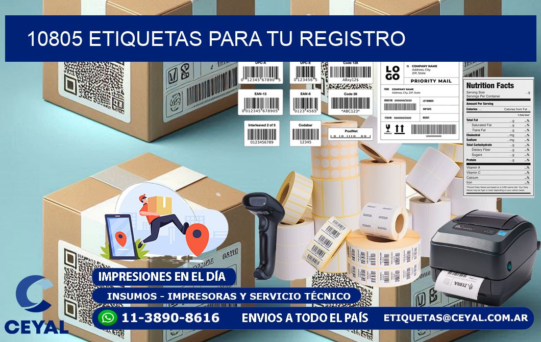 10805 etiquetas para tu registro