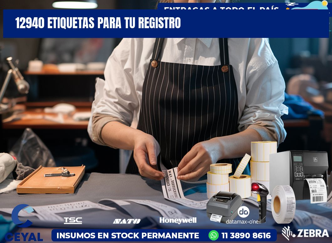 12940 etiquetas para tu registro