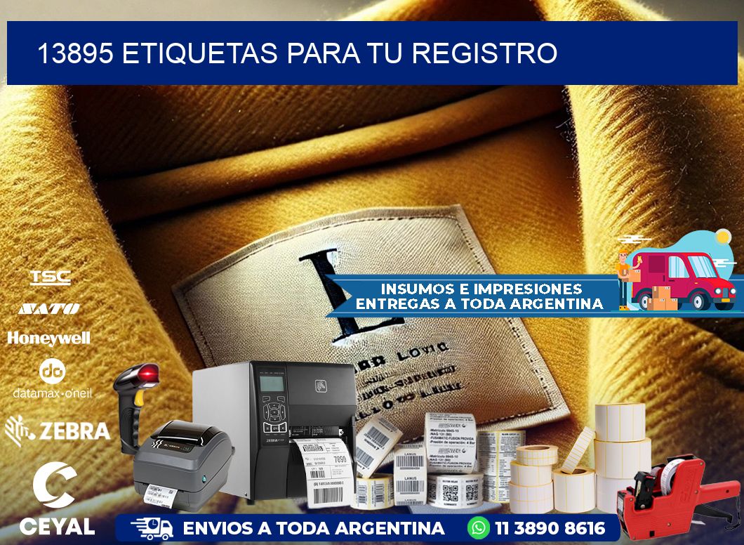 13895 etiquetas para tu registro