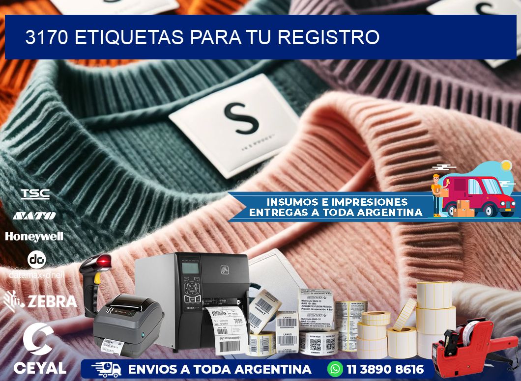 3170 etiquetas para tu registro