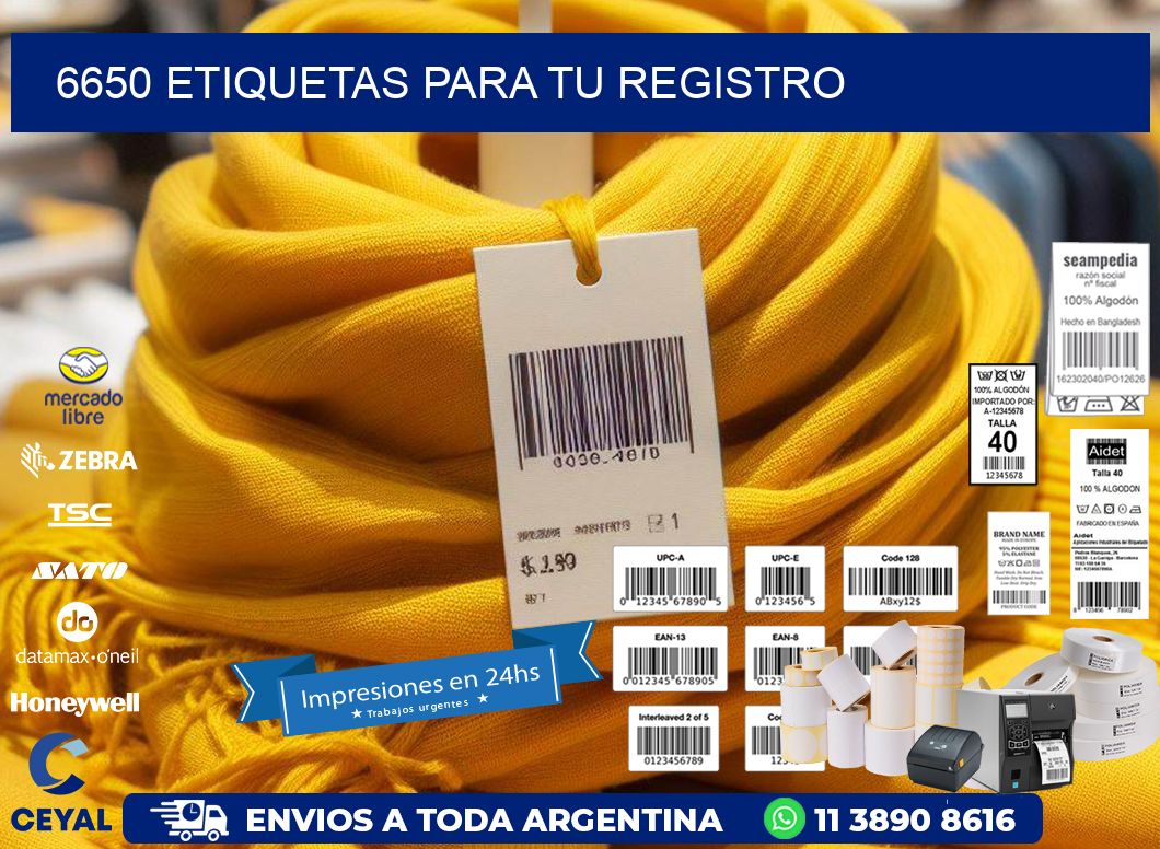 6650 etiquetas para tu registro