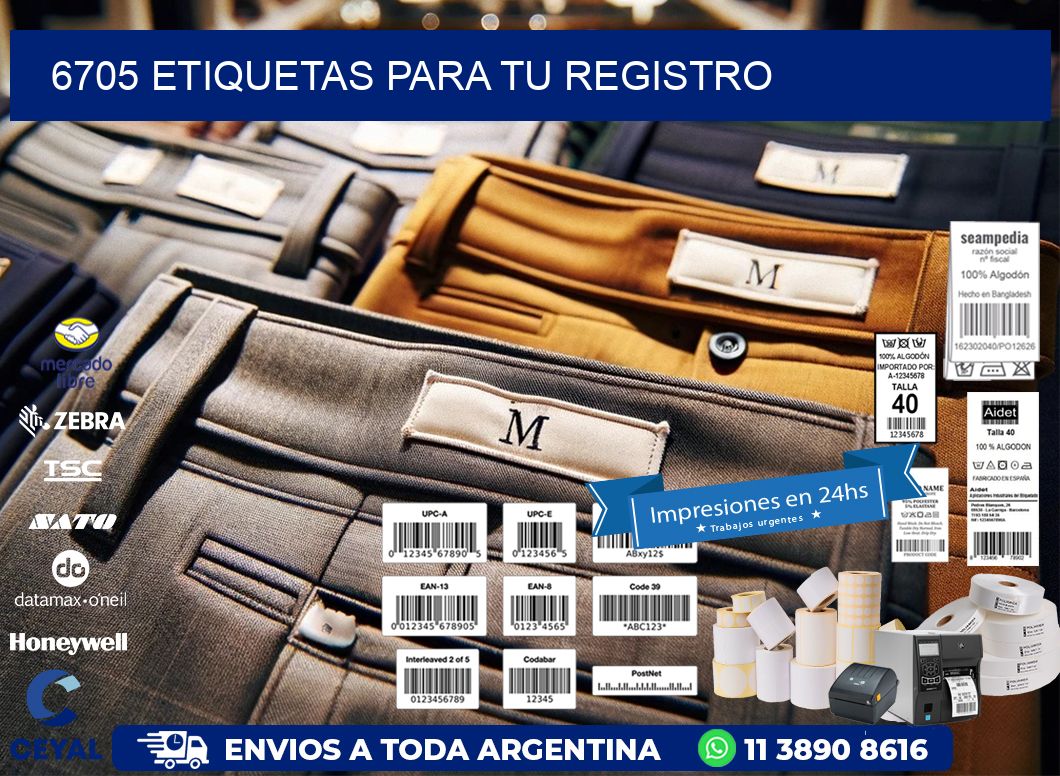 6705 etiquetas para tu registro