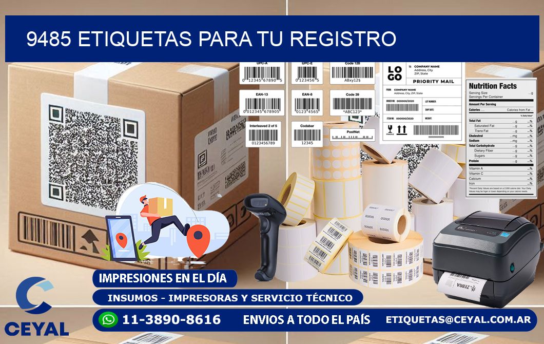 9485 etiquetas para tu registro