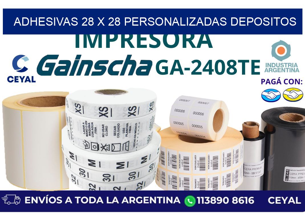 adhesivas 28 x 28 personalizadas depositos