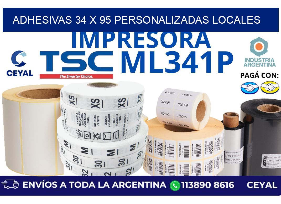 adhesivas 34 x 95 personalizadas locales