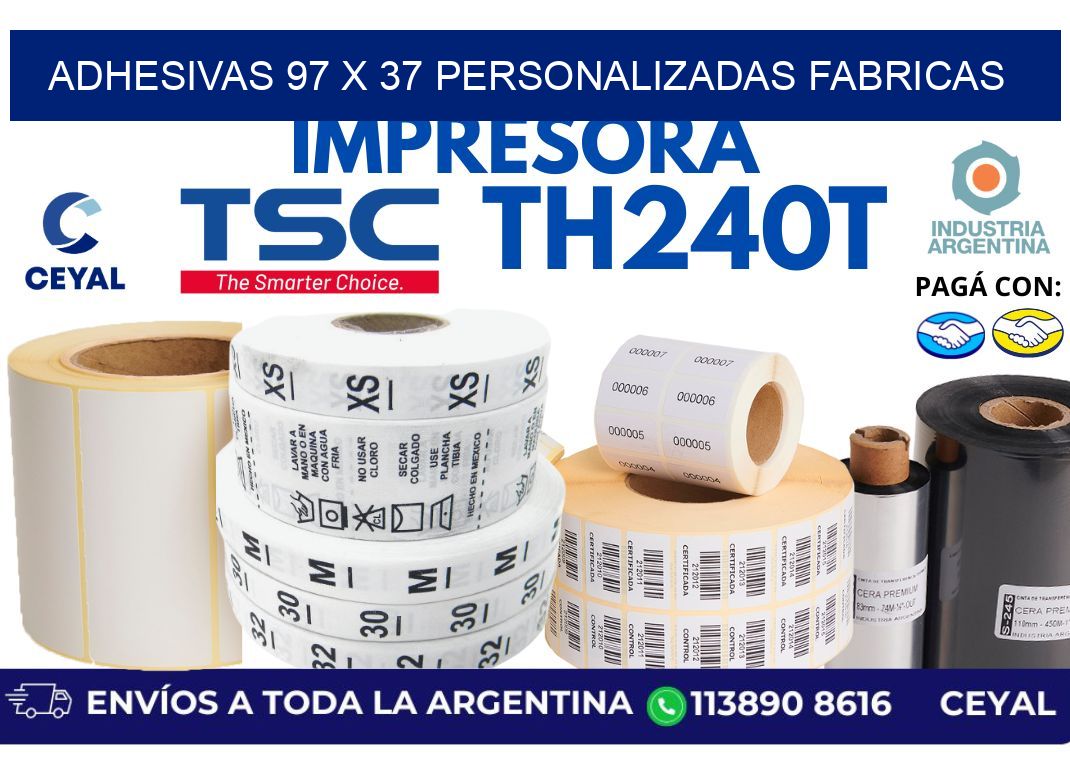 adhesivas 97 x 37 personalizadas fabricas