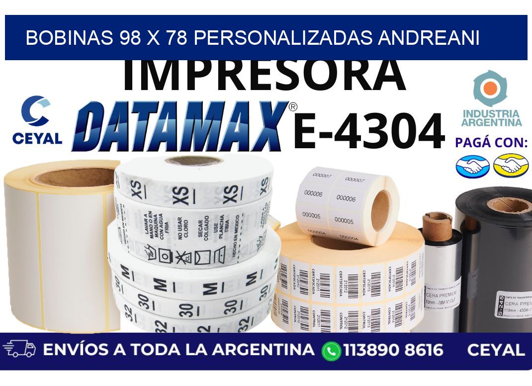 bobinas 98 x 78 personalizadas andreani