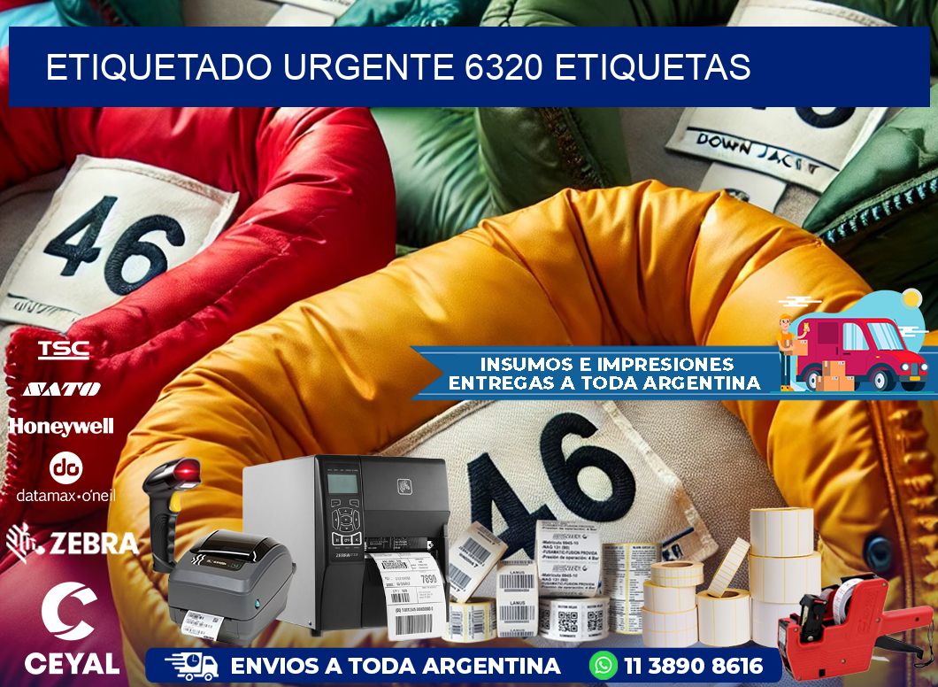 etiquetado urgente 6320 etiquetas