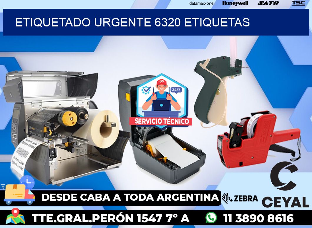 etiquetado urgente 6320 etiquetas