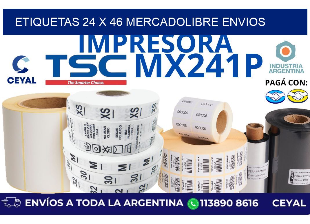 etiquetas 24 x 46 mercadolibre envios