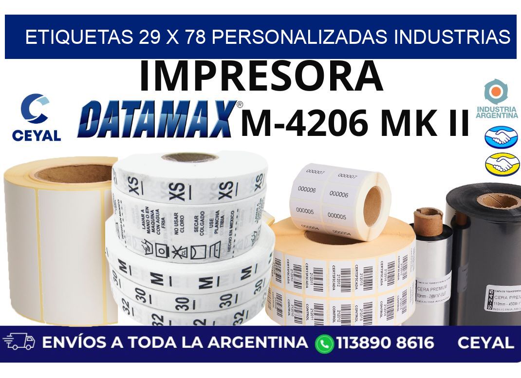 etiquetas 29 x 78 personalizadas industrias