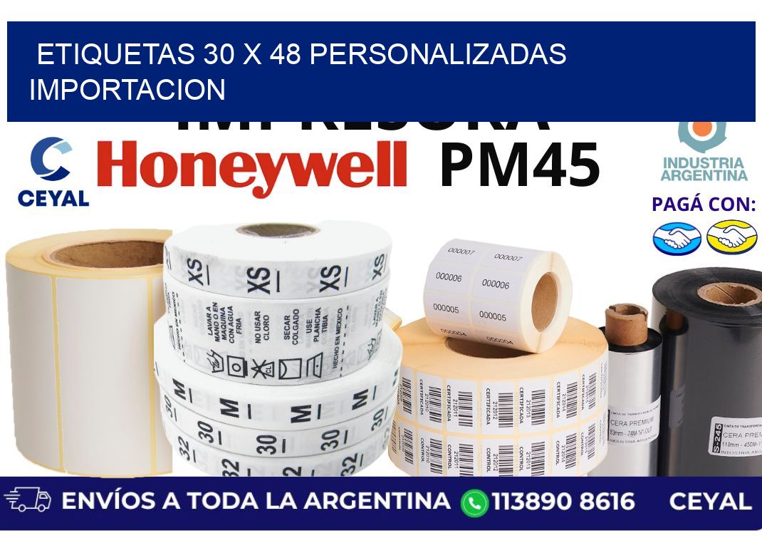etiquetas 30 x 48 personalizadas importacion