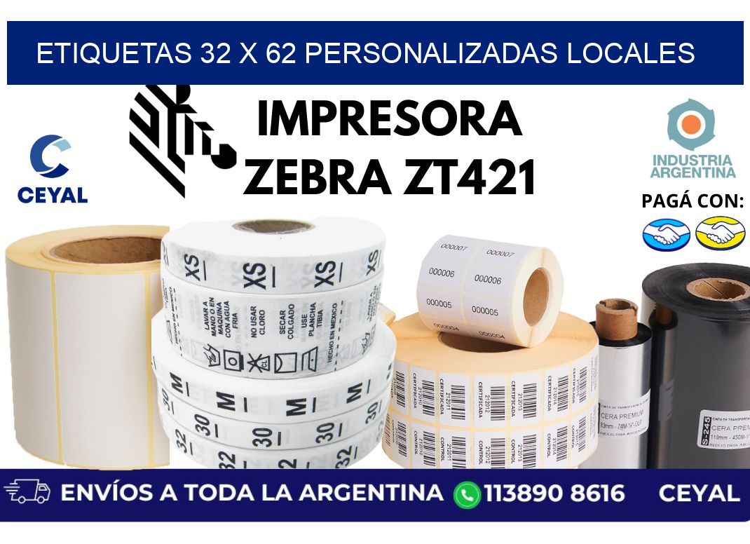 etiquetas 32 x 62 personalizadas locales