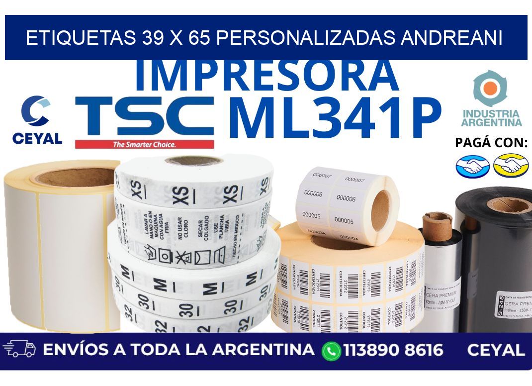 etiquetas 39 x 65 personalizadas andreani