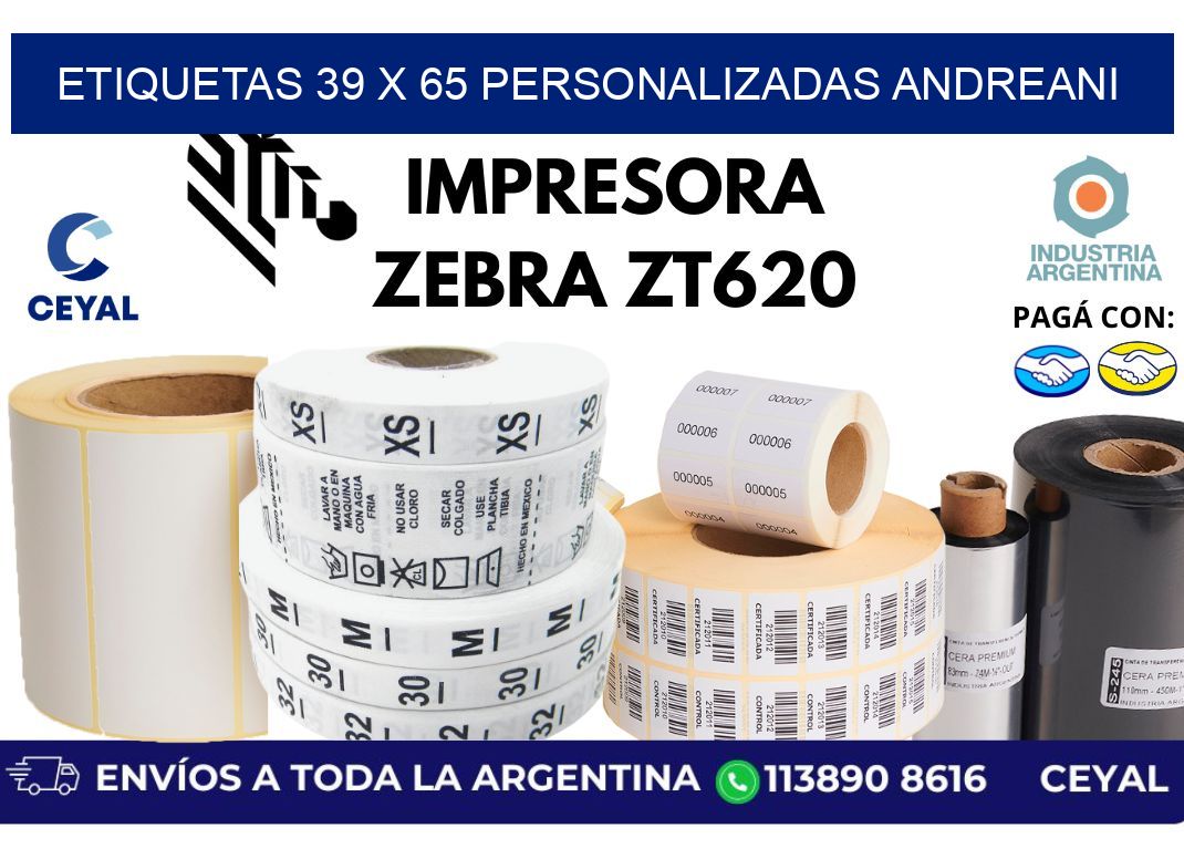 etiquetas 39 x 65 personalizadas andreani