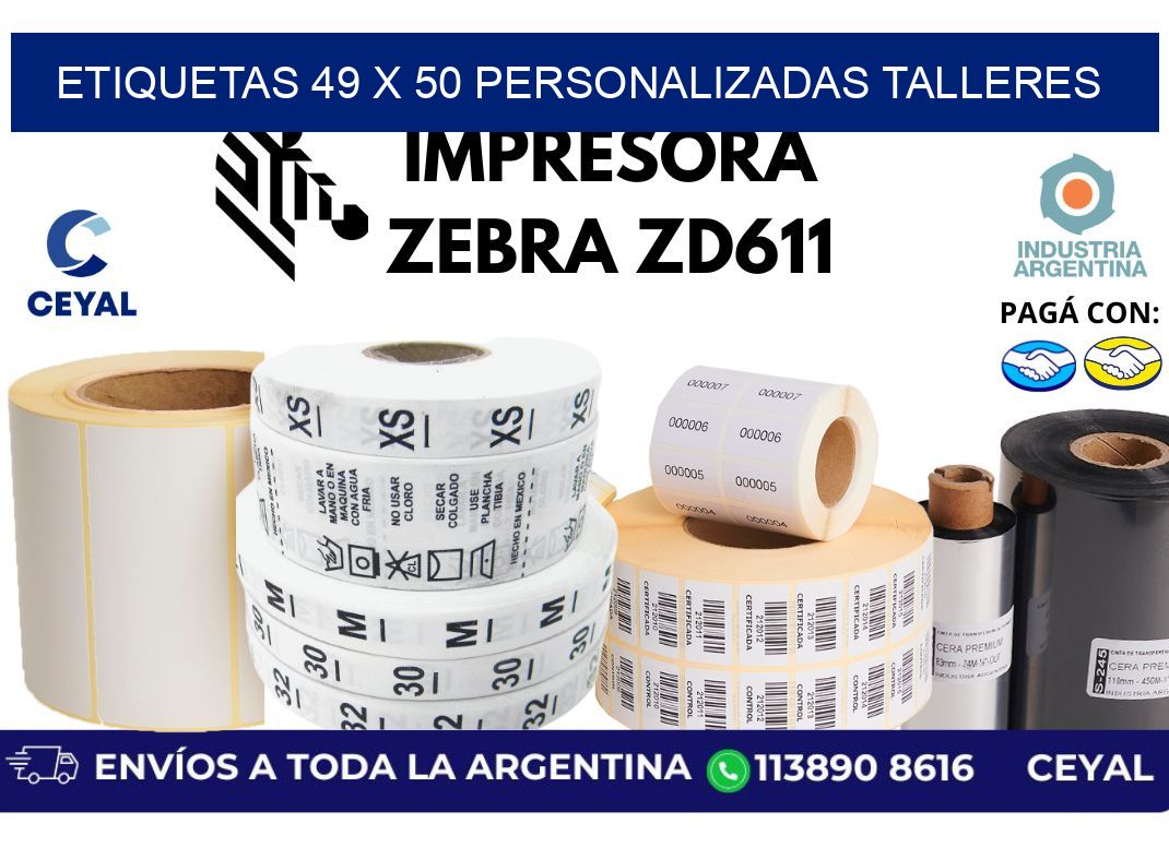 etiquetas 49 x 50 personalizadas talleres