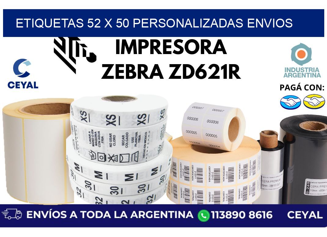 etiquetas 52 x 50 personalizadas envios