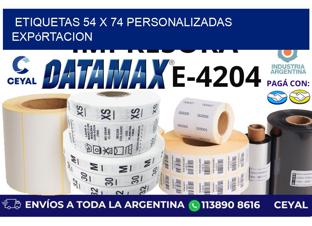 etiquetas 54 x 74 personalizadas expórtacion
