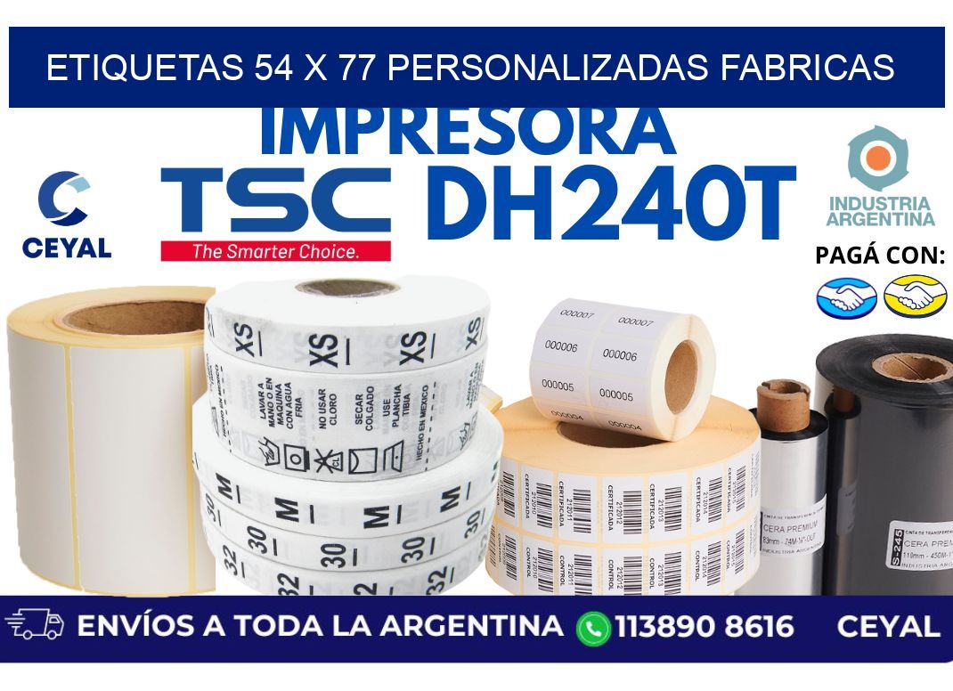etiquetas 54 x 77 personalizadas fabricas
