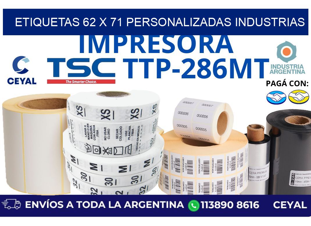 etiquetas 62 x 71 personalizadas industrias