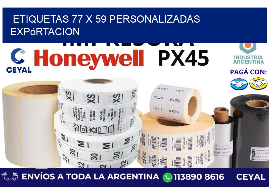 etiquetas 77 x 59 personalizadas expórtacion