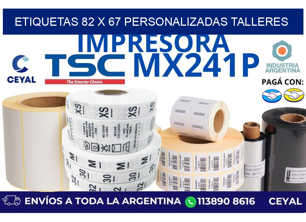 etiquetas 82 x 67 personalizadas talleres