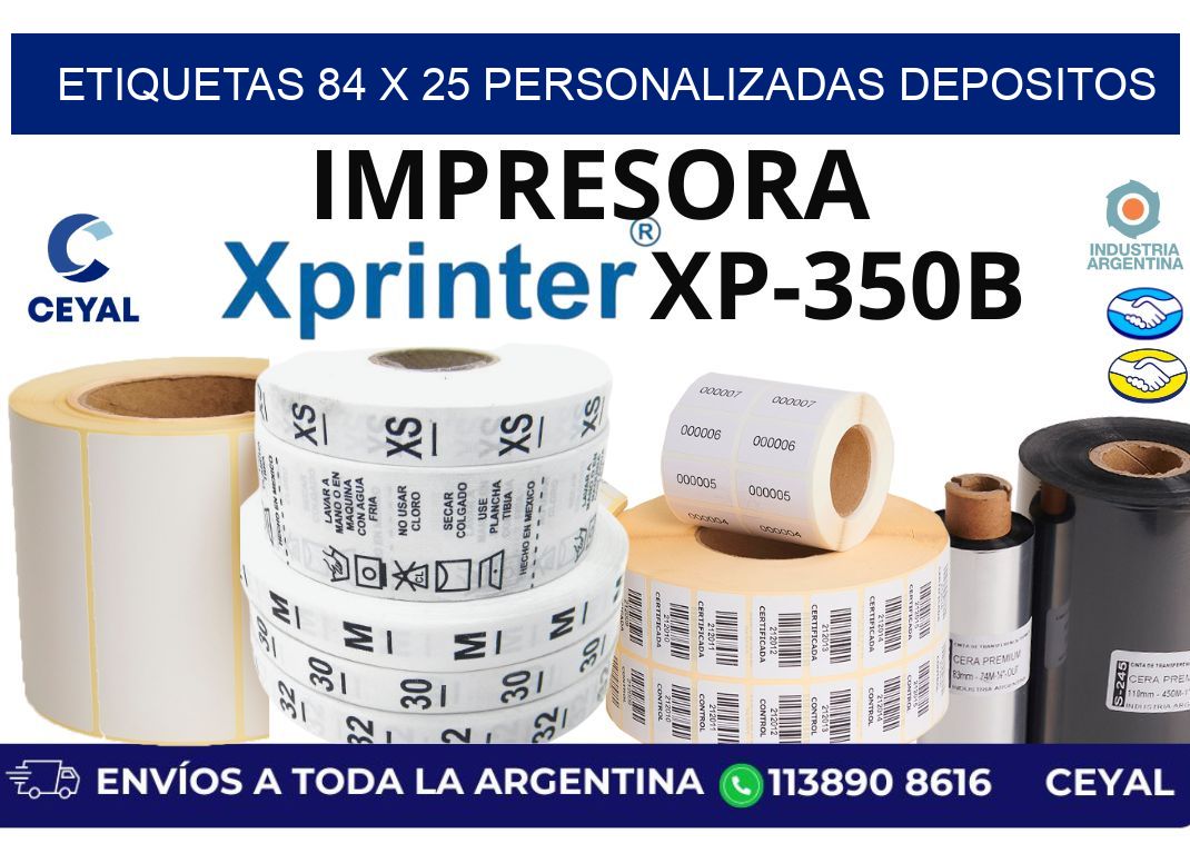etiquetas 84 x 25 personalizadas depositos