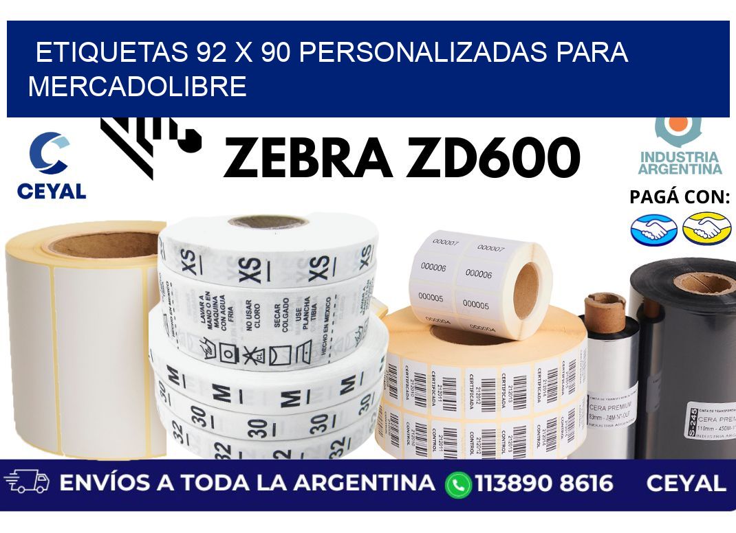 etiquetas 92 x 90 personalizadas para mercadolibre