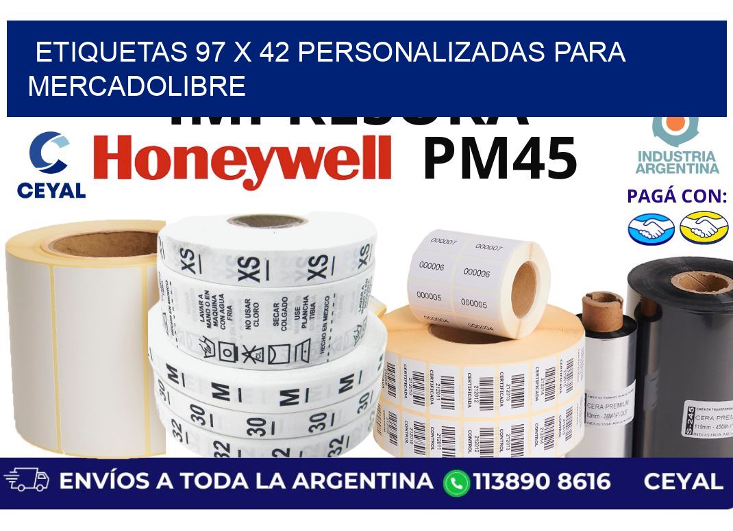 etiquetas 97 x 42 personalizadas para mercadolibre