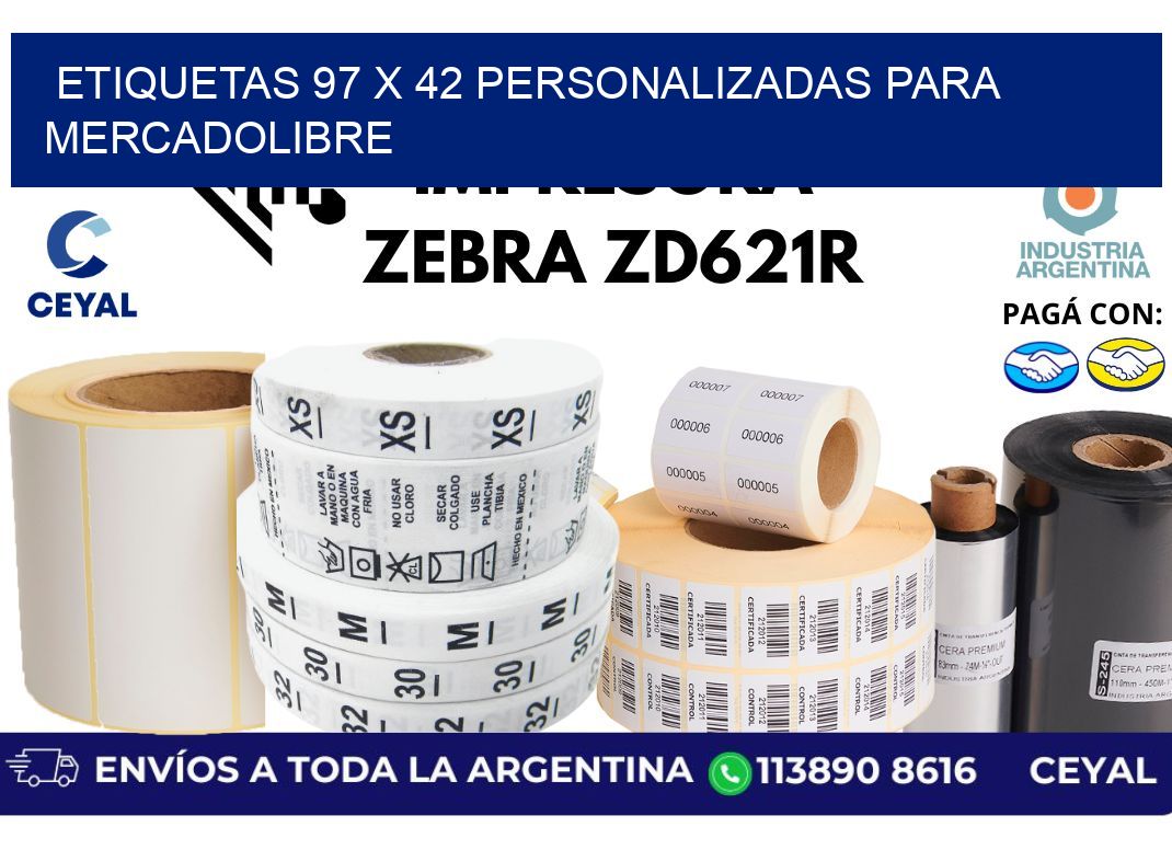 etiquetas 97 x 42 personalizadas para mercadolibre