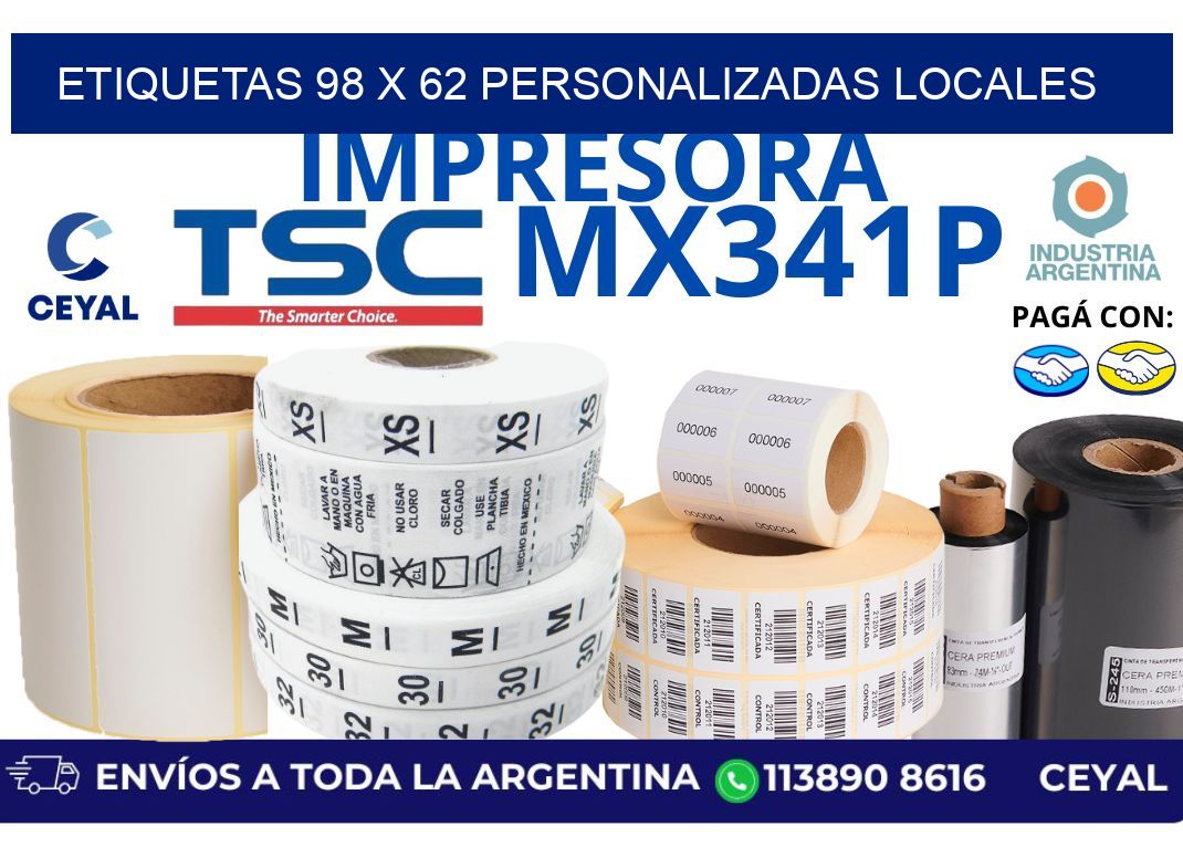 etiquetas 98 x 62 personalizadas locales