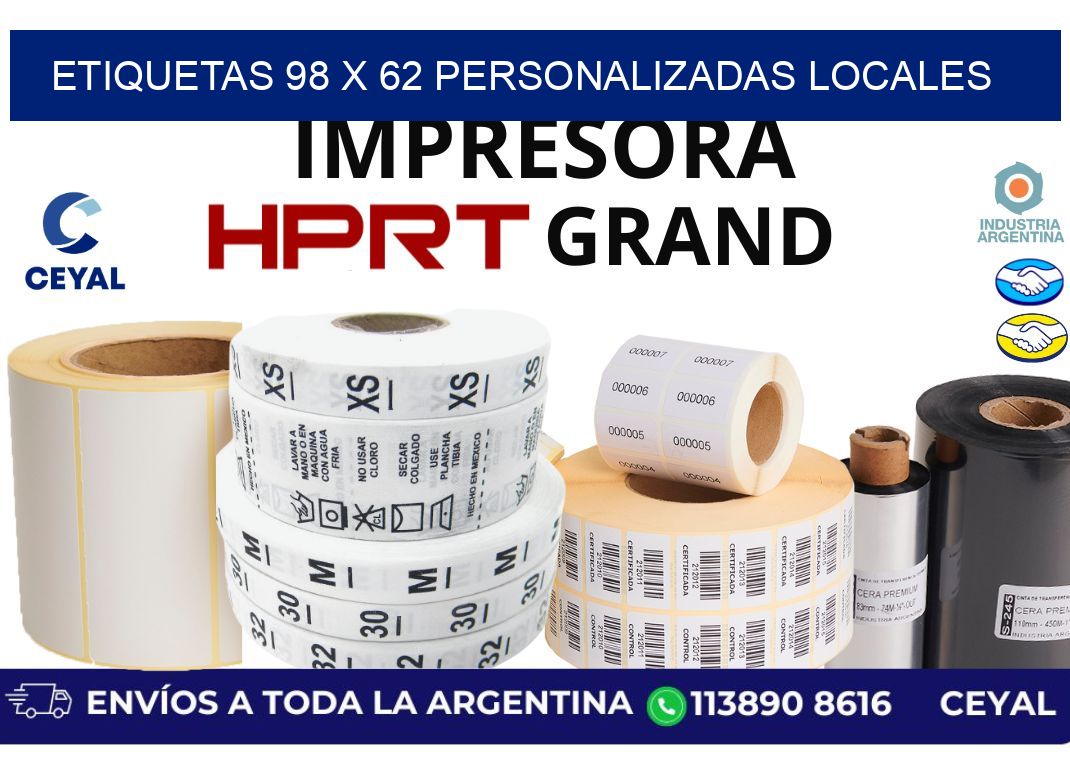 etiquetas 98 x 62 personalizadas locales