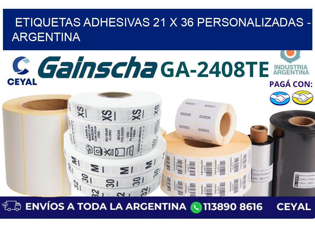 etiquetas adhesivas 21 x 36 personalizadas - Argentina