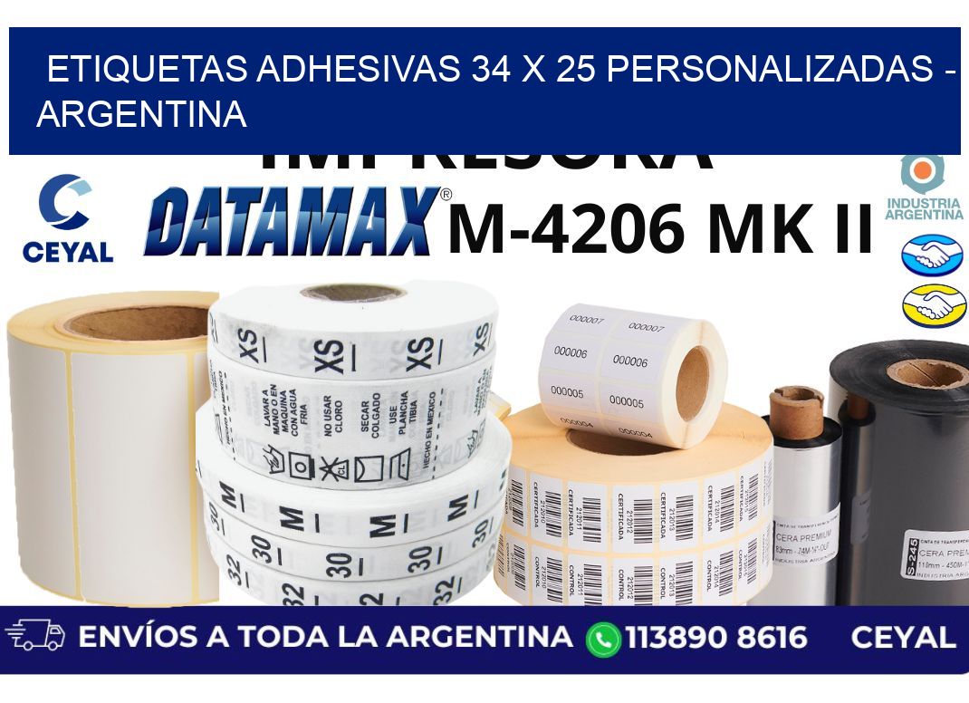 etiquetas adhesivas 34 x 25 personalizadas – Argentina