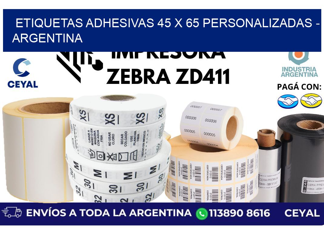 etiquetas adhesivas 45 x 65 personalizadas - Argentina