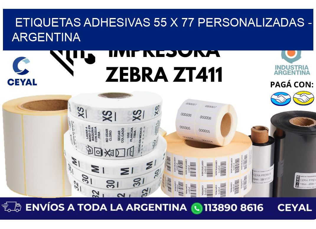 etiquetas adhesivas 55 x 77 personalizadas - Argentina