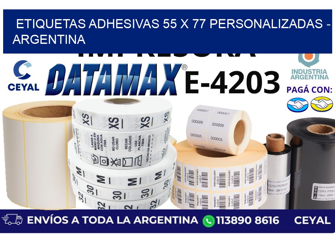 etiquetas adhesivas 55 x 77 personalizadas - Argentina