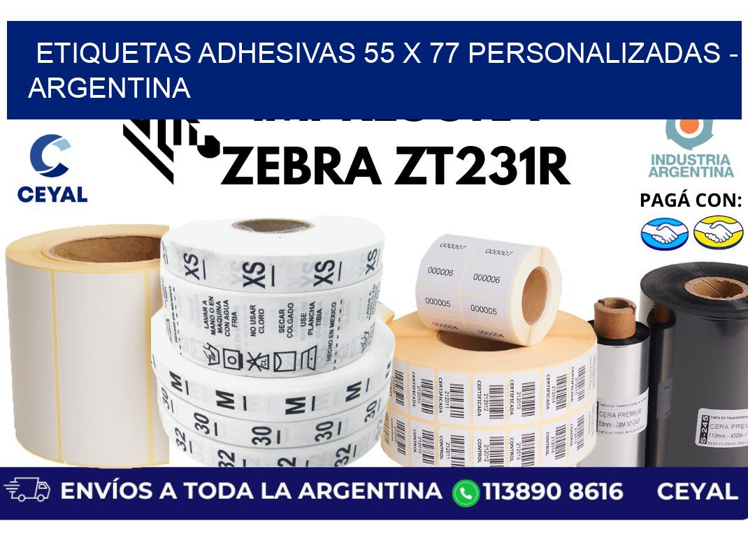 etiquetas adhesivas 55 x 77 personalizadas – Argentina