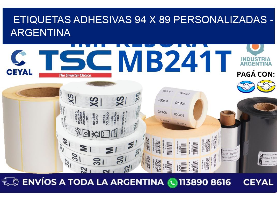 etiquetas adhesivas 94 x 89 personalizadas - Argentina